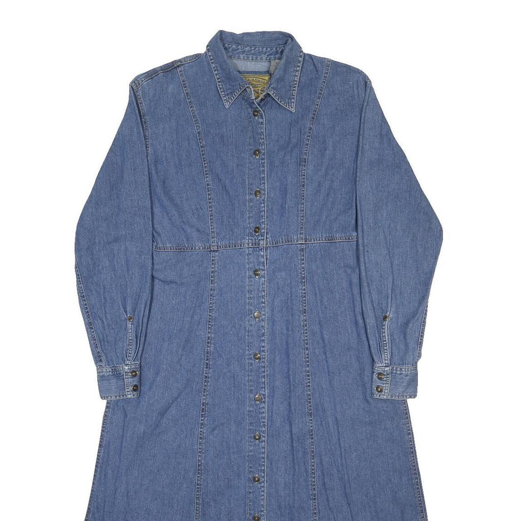LIZ CLAIBORNE Womens Blue Denim Shirt Dress Cotton Long Sleeve Midi Size M