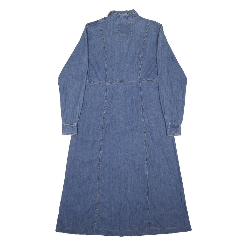 LIZ CLAIBORNE Womens Blue Denim Shirt Dress Cotton Long Sleeve Midi Size M