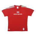 ADIDAS Mens Red & White Great Britain Graphic T-Shirt M Short Sleeve Crew Neck