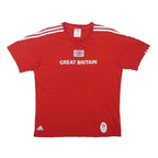 ADIDAS Mens Red & White Great Britain Graphic T-Shirt M Short Sleeve Crew Neck