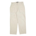 ROX Womens Beige Regular Fit Straight Leg Trousers W30 L30 Casual Zip Pocket