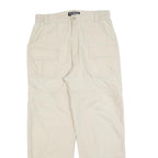 ROX Womens Beige Regular Fit Straight Leg Trousers W30 L30 Casual Zip Pocket
