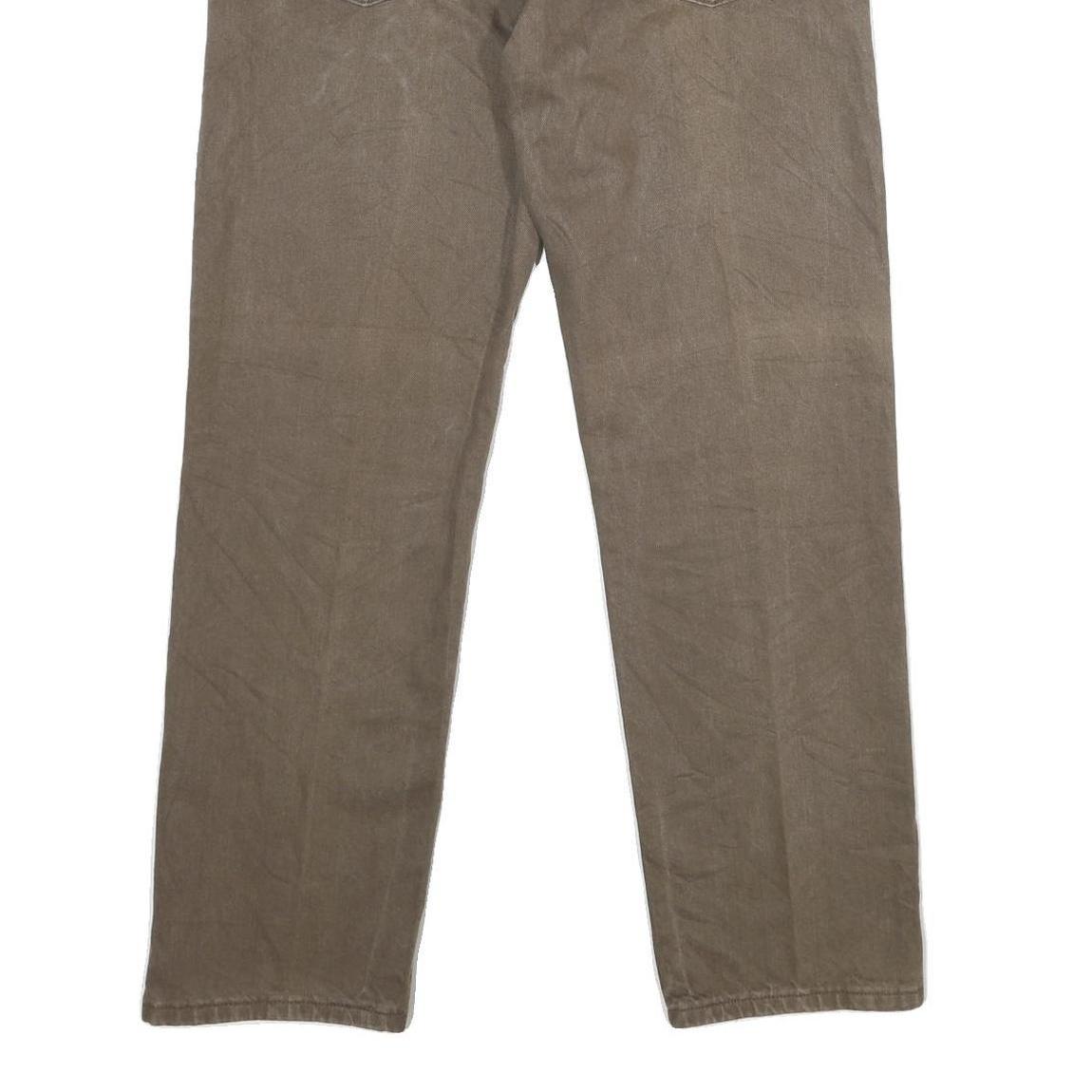 LEE Mens Regular Fit Straight Cotton Jeans Brown W34 L30 Classic Zip Closure