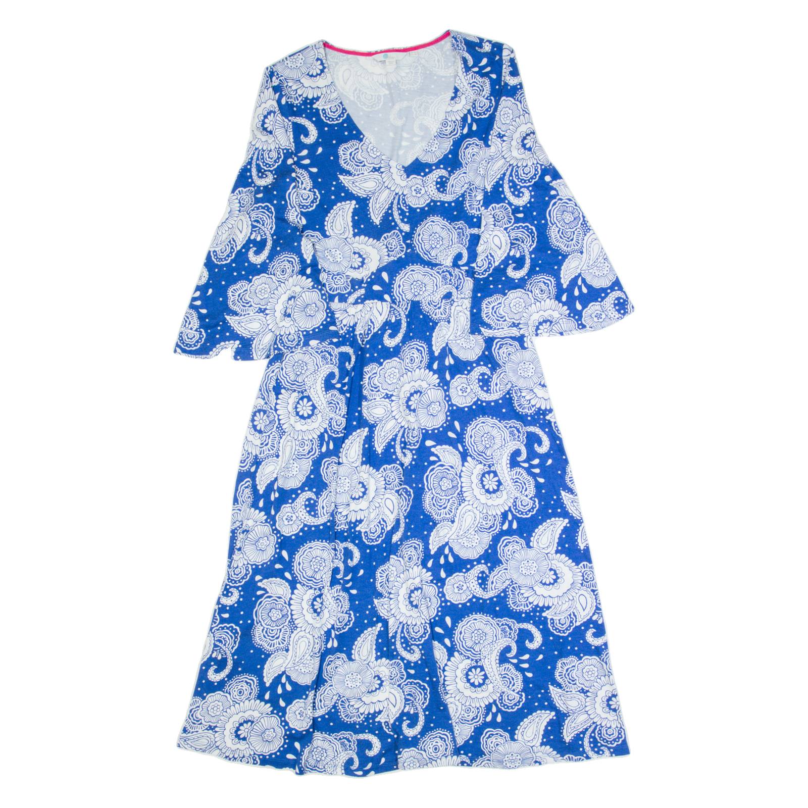 BODEN Womens A-Line Dress Blue Paisley Knee Length UK 12