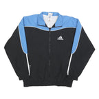 ADIDAS Mens Black & Blue Sports Track Jacket XL Polyester Zip Athletic