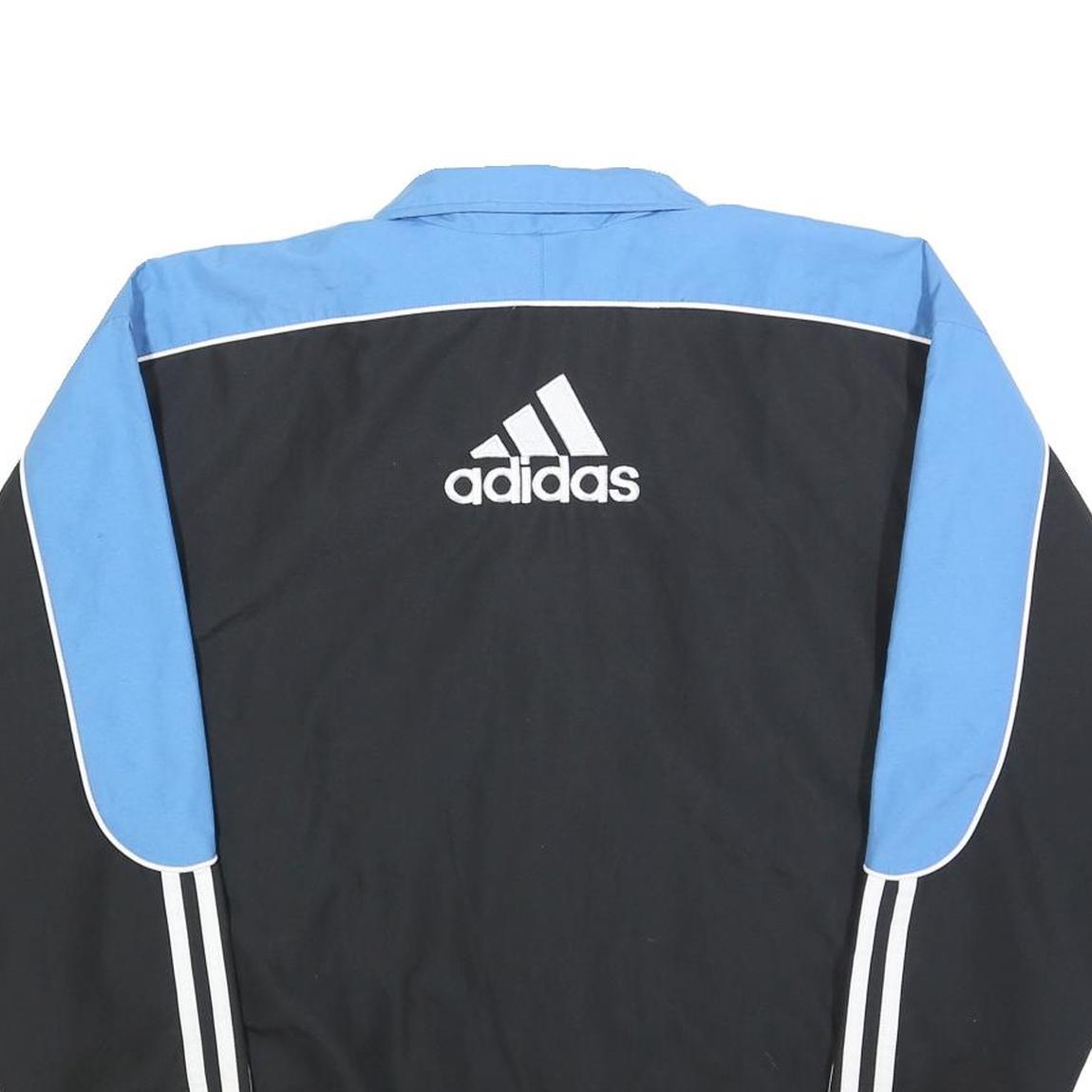 ADIDAS Mens Black & Blue Sports Track Jacket XL Polyester Zip Athletic