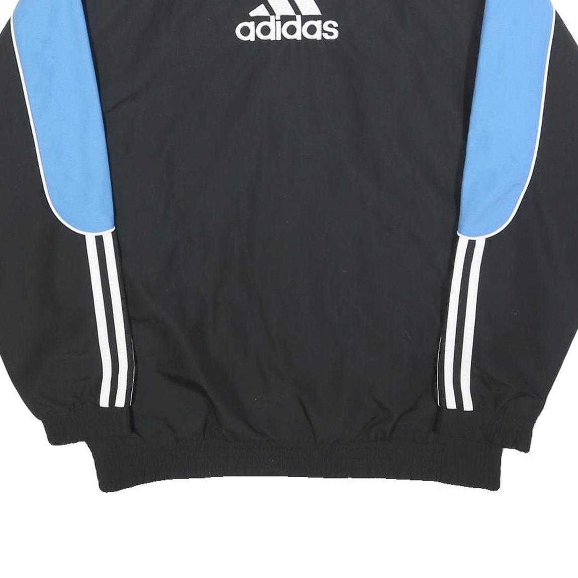 ADIDAS Mens Black & Blue Sports Track Jacket XL Polyester Zip Athletic