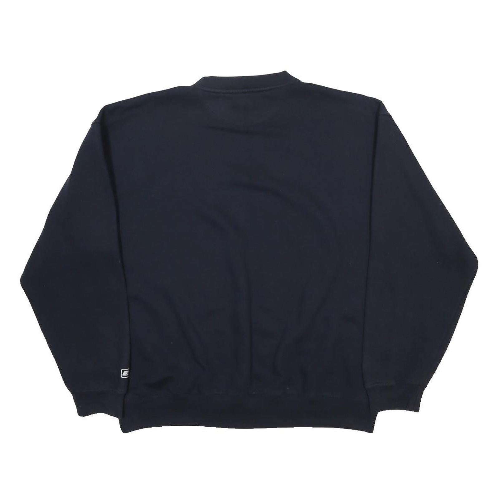 REEBOK Mens Navy Blue Sweatshirt Crew Neck XL Cotton Blend Casual Sportswear
