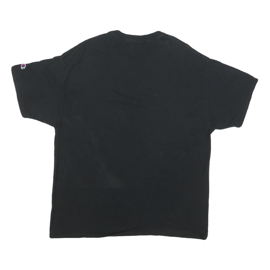 CHAMPION Mens Black Classic T-Shirt XL Short Sleeve Crew Neck Logo Embroidered