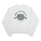 FRUIT OF THE LOOM Mens Grey New Hampshire Crest Crew Neck L Sweatshirt Cotton