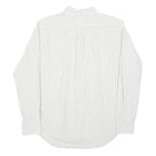 RALPH LAUREN Mens White & Blue Check Shirt L Classic Cotton Long Sleeve Polo