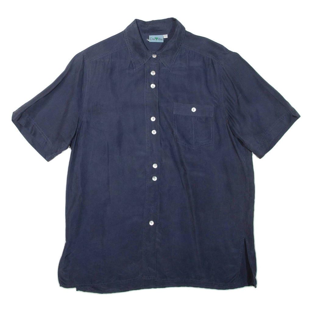 DEVILLE Womens Shirt Blue Collared M