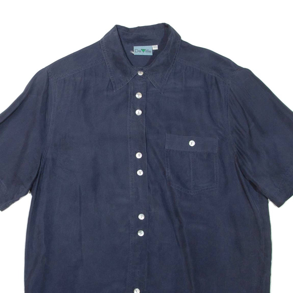 DEVILLE Womens Shirt Blue Collared M