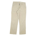 CARHARTT Mens Cotton Blend Beige Relaxed Zip Trousers W30 L29 Workwear Casual