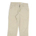 CARHARTT Mens Cotton Blend Beige Relaxed Zip Trousers W30 L29 Workwear Casual