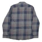 PIERRE CARDIN Mens Grey & Blue Check Shirt L Button-Down Collar Long Sleeve
