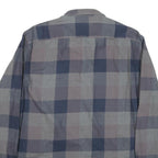 PIERRE CARDIN Mens Grey & Blue Check Shirt L Button-Down Collar Long Sleeve