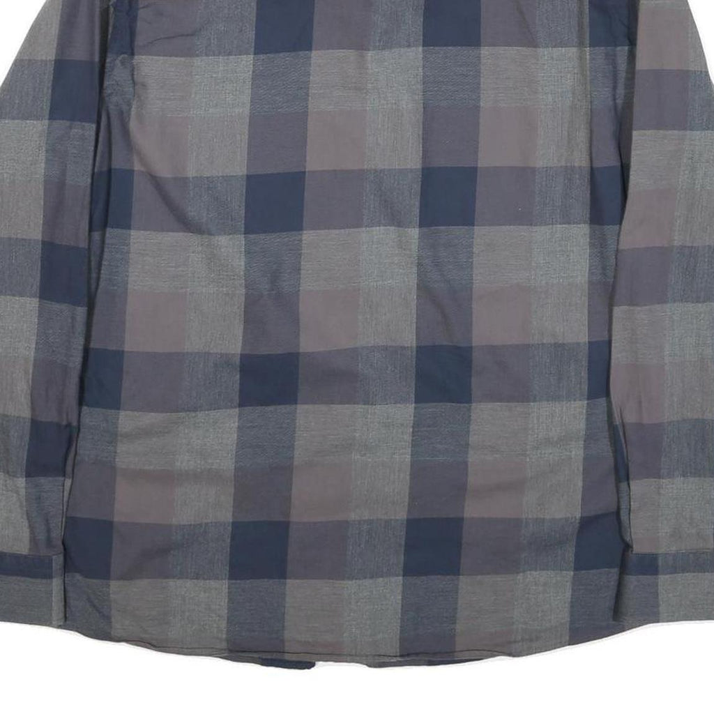 PIERRE CARDIN Mens Grey & Blue Check Shirt L Button-Down Collar Long Sleeve