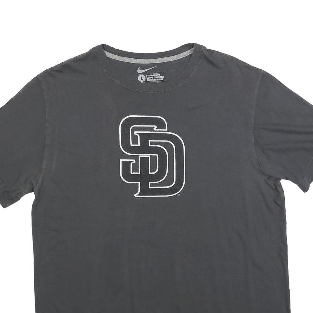 NIKE Mens Black L Cotton Blend Graphic T-Shirt Short Sleeve Crew Neck