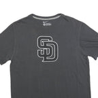 NIKE Mens Black L Cotton Blend Graphic T-Shirt Short Sleeve Crew Neck