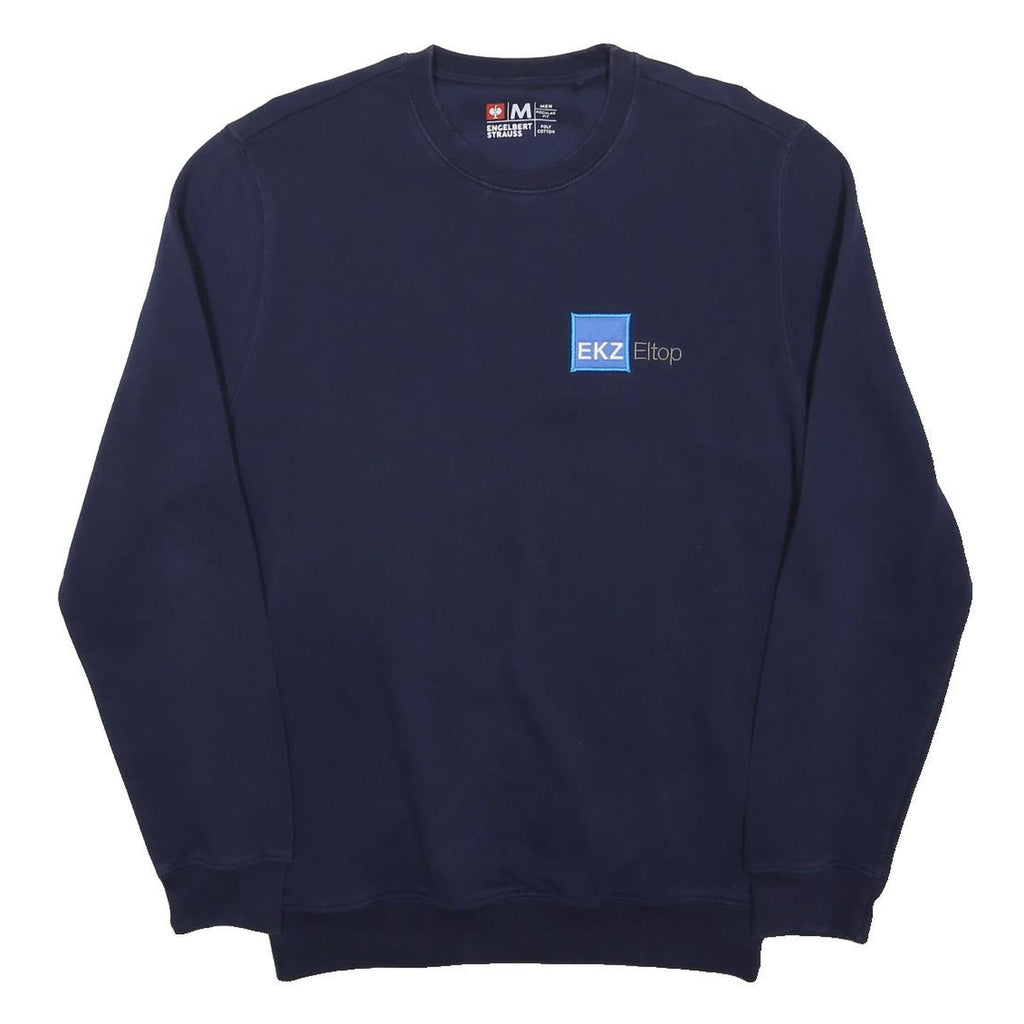 ENGELBERT STRAUSS Mens Navy Blue Sweatshirt M Crew Neck Casual Workwear