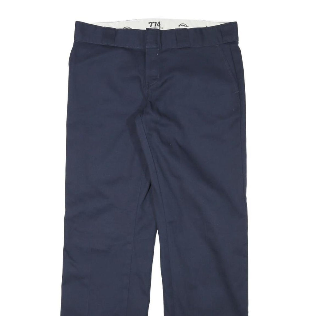 DICKIES Womens Navy Regular Fit Straight Trousers W33 L31 Workwear Classic