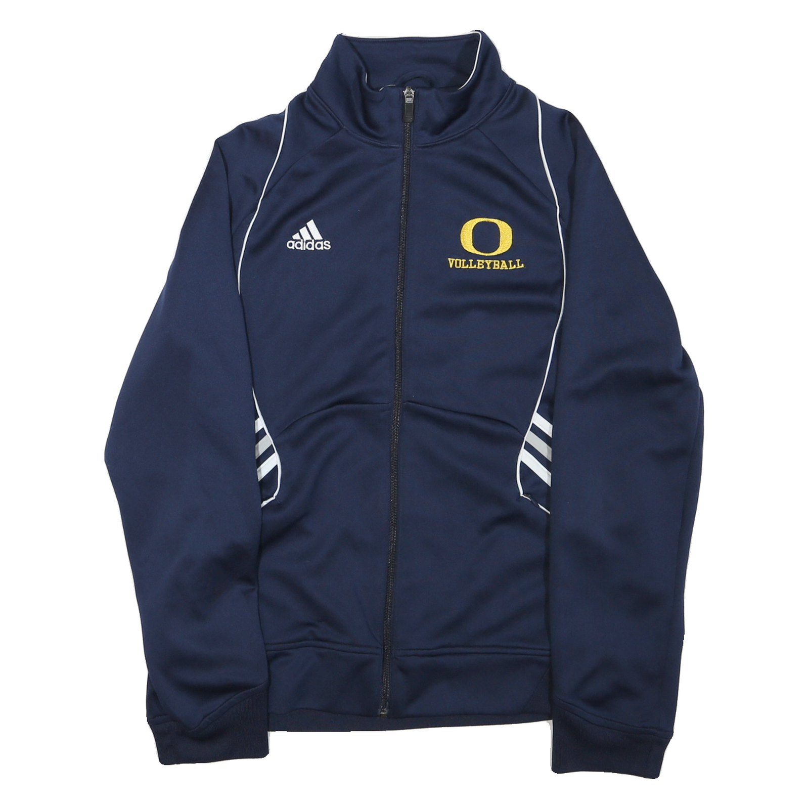 ADIDAS Womens Navy Blue Volleyball Track Jacket UK 18 Polyester Blend Zip Plain