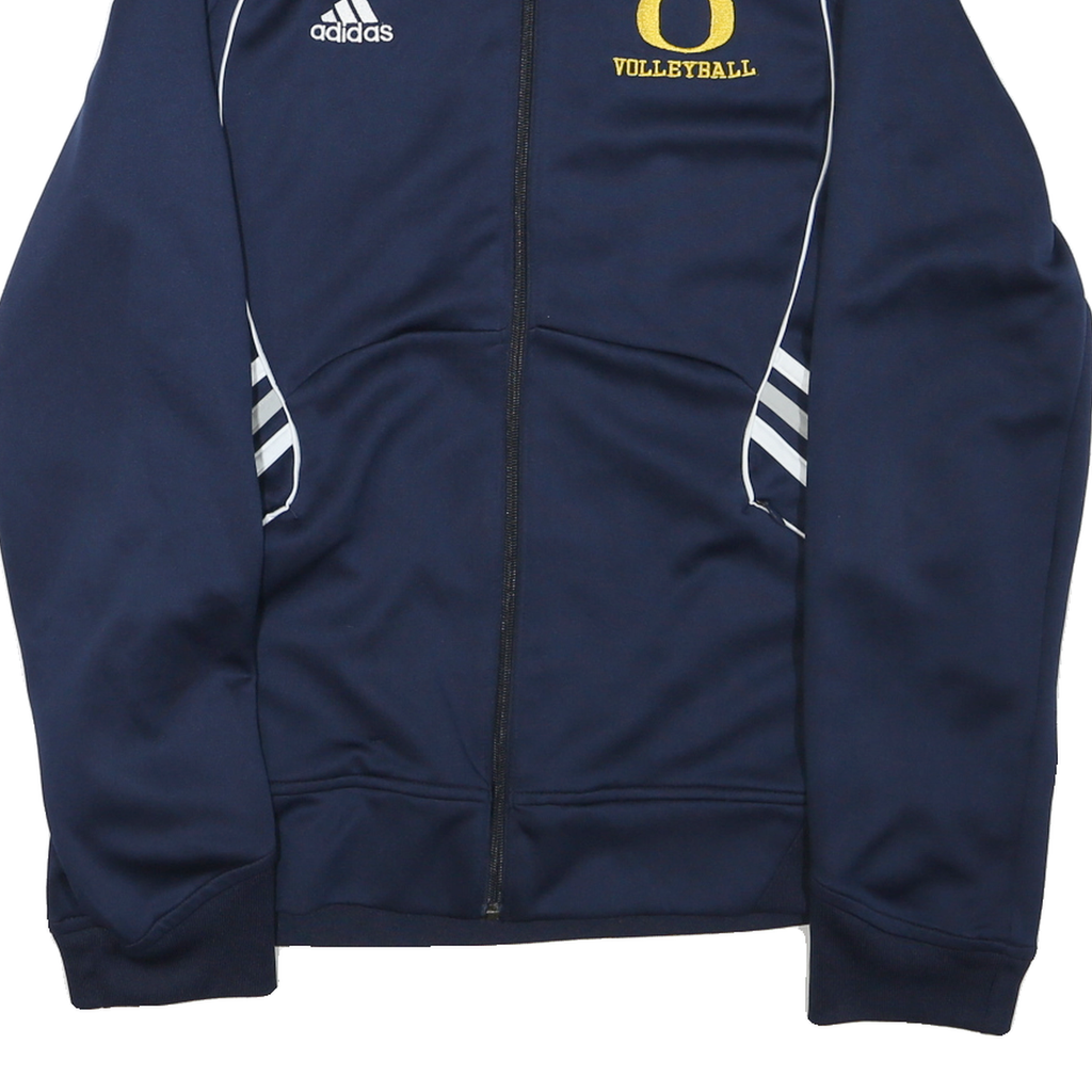 ADIDAS Womens Navy Blue Volleyball Track Jacket UK 18 Polyester Blend Zip Plain