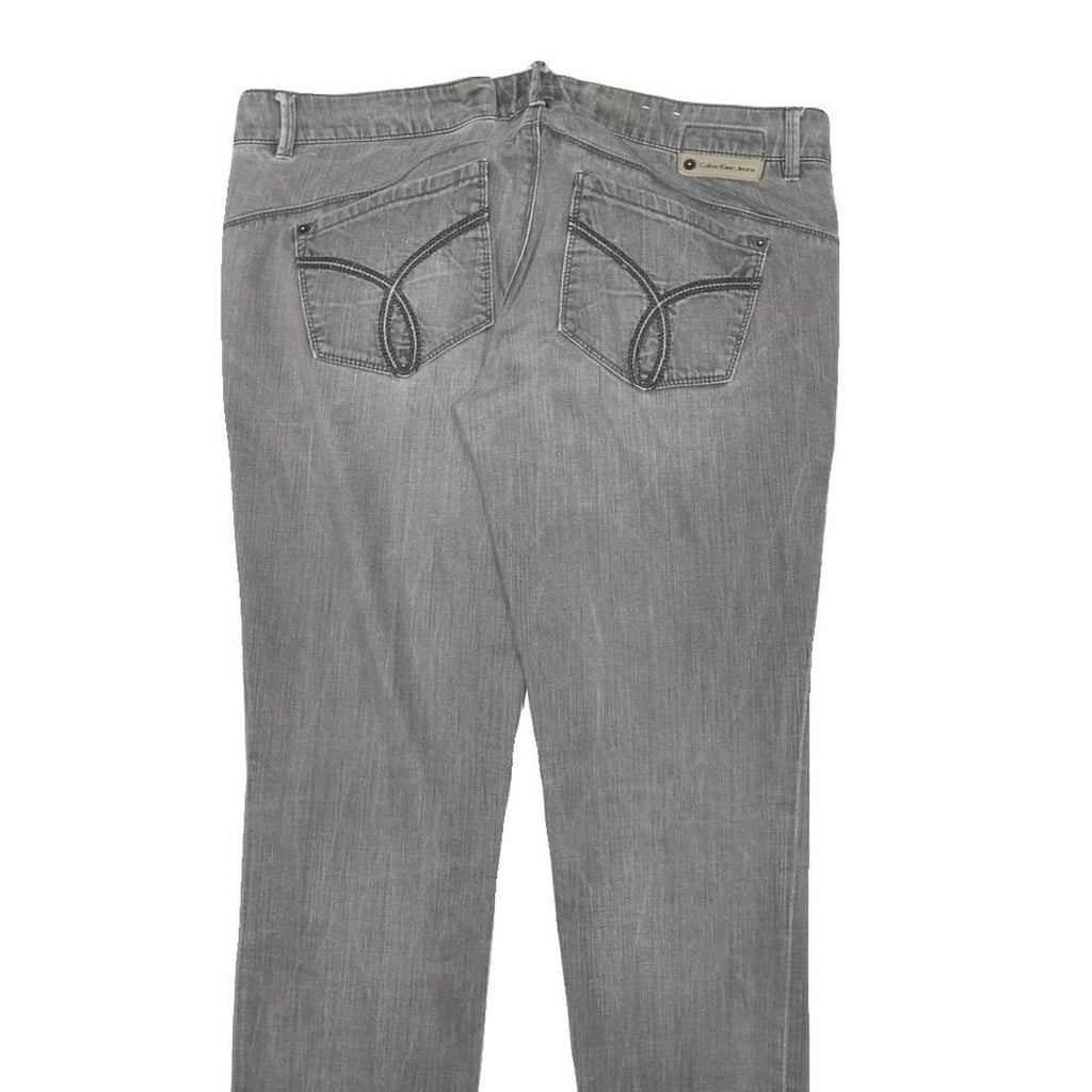 CALVIN KLEIN JEANS Womens Slim Grey Denim W34 L31 Zip Pockets Casual