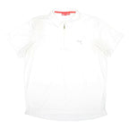 PUMA Mens White Polo T-Shirt L Short Sleeve Zip Neck Sports Casual Activewear