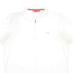 PUMA Mens White Polo T-Shirt L Short Sleeve Zip Neck Sports Casual Activewear
