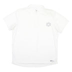 PUMA Mens White Polo T-Shirt L Short Sleeve Zip Neck Sports Casual Activewear