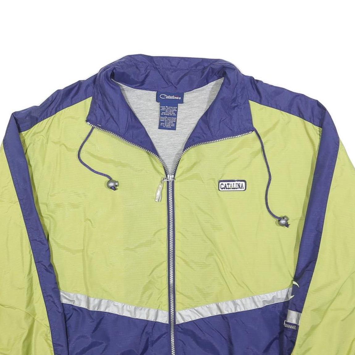 CATALINA Mens Blue & Yellow Zip Jacket XL Polyester Blend Shell Colourblock