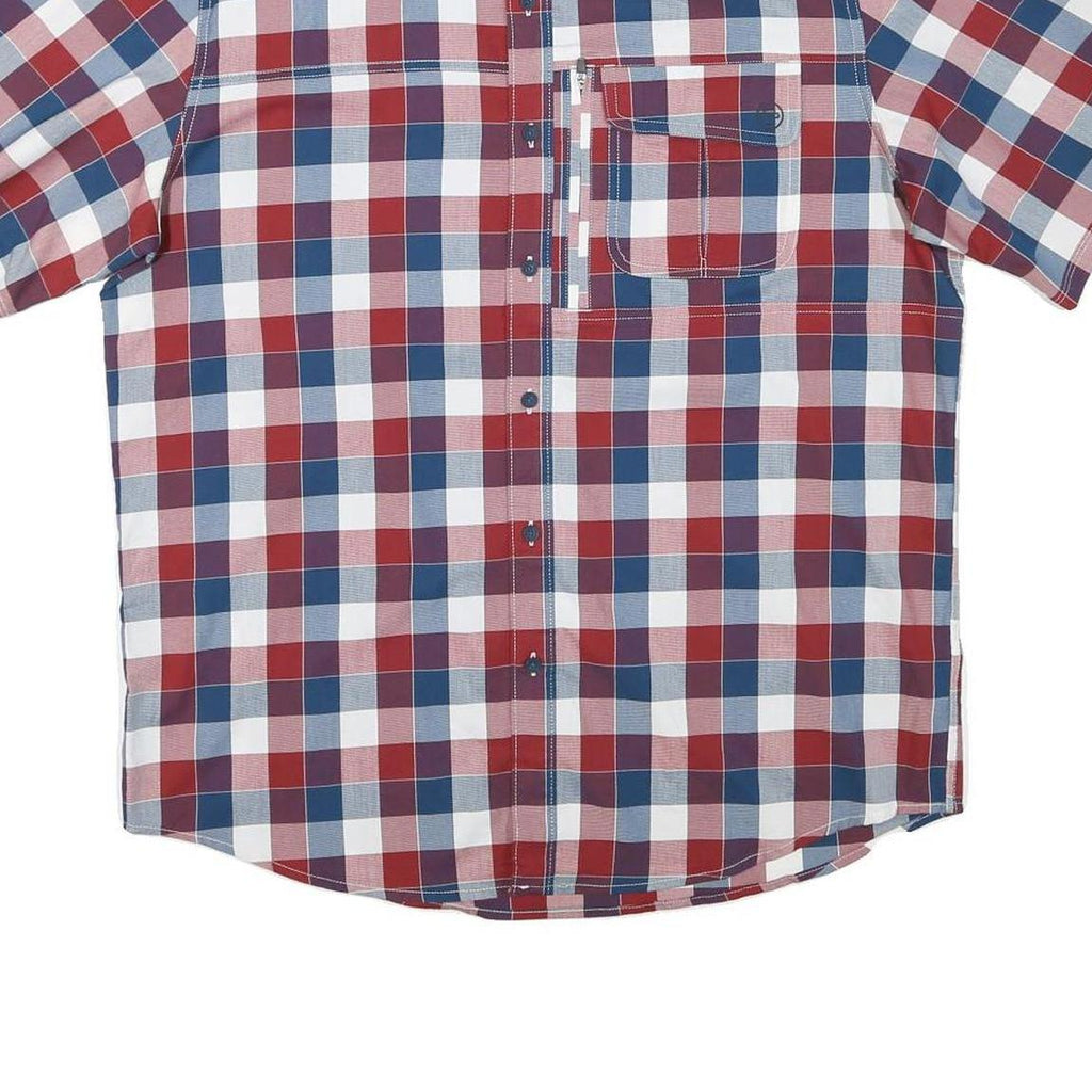 WRANGLER Mens Blue & Red Checked Shirt L Casual Summer Button Up