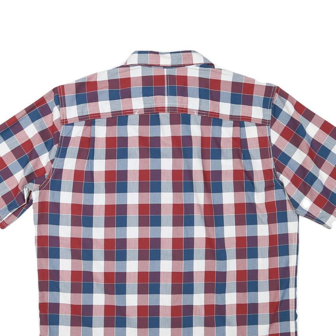 WRANGLER Mens Blue & Red Checked Shirt L Casual Summer Button Up