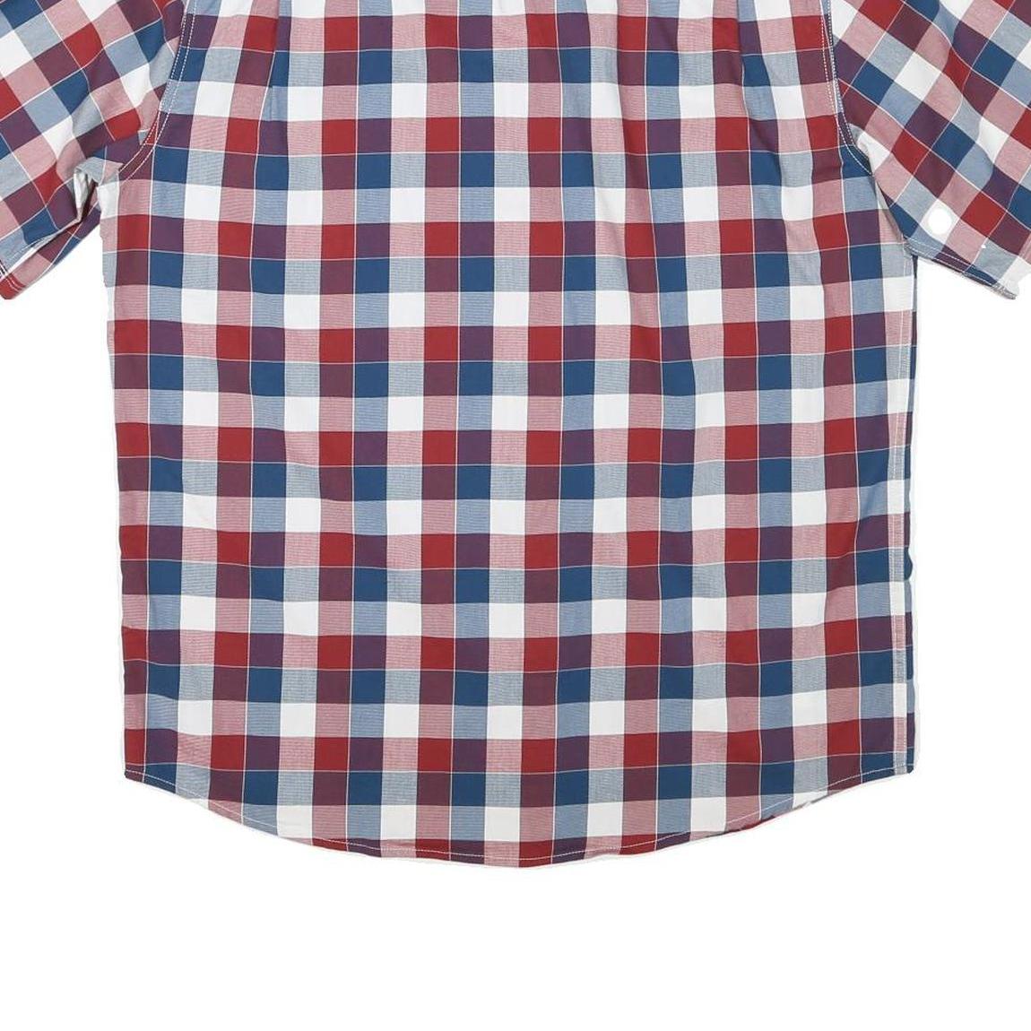 WRANGLER Mens Blue & Red Checked Shirt L Casual Summer Button Up