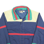 DUCKSTER Mens Blue Cream Green & Red Zip Jacket M Polyester Colourblock Casual
