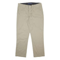 DICKIES Mens Cotton Blend Beige Regular Trousers W36 L30 Classic Zip Casual