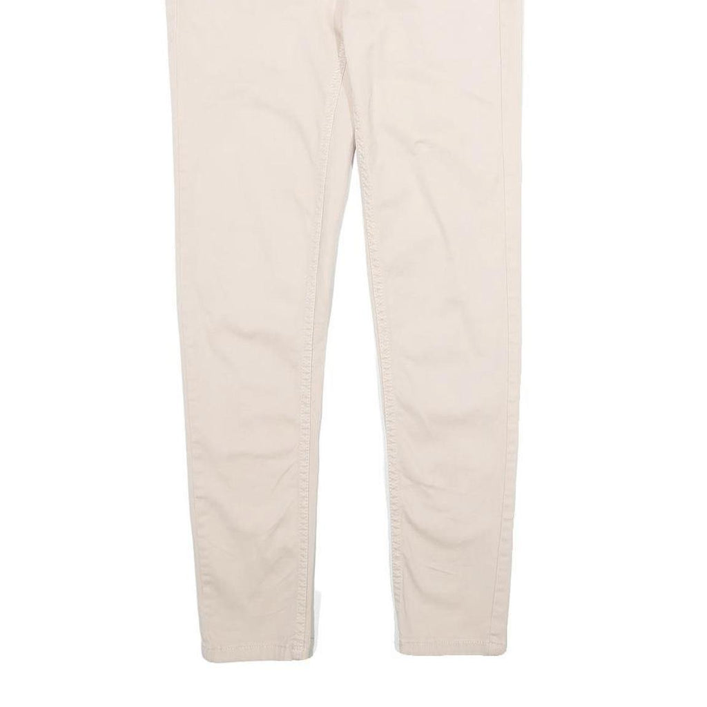 CALVIN KLEIN JEANS Womens Cotton Blend Slim Trousers Beige W26 L26 Stylish Fit