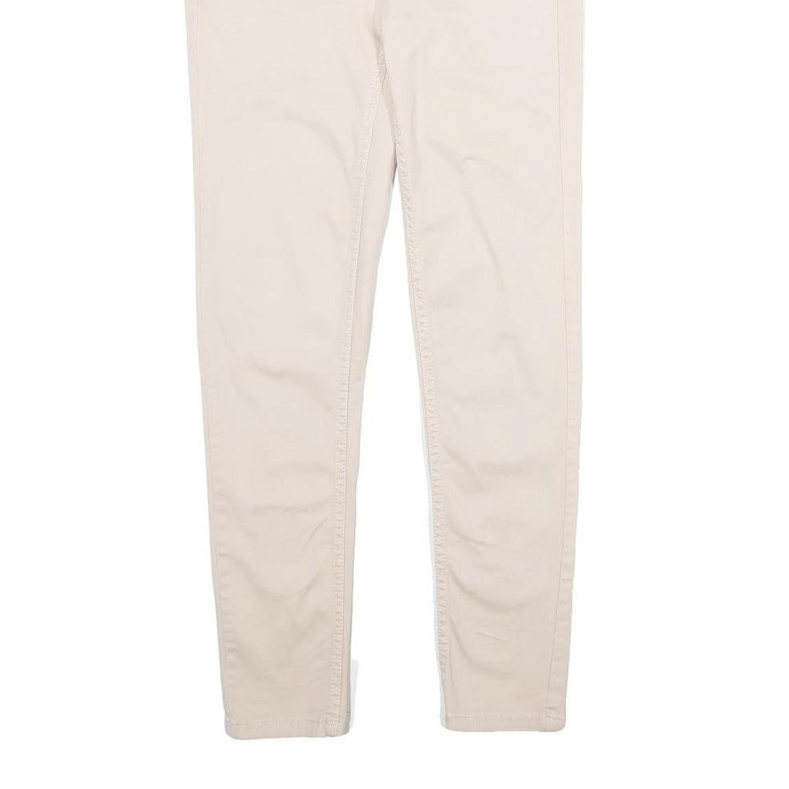 CALVIN KLEIN JEANS Womens Cotton Blend Slim Trousers Beige W26 L26 Stylish Fit