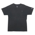 CHAMPION Mens Black Classic T-Shirt M Short Sleeve Crew Neck Cotton Blend Logo