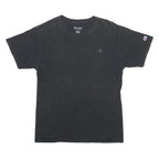 CHAMPION Mens Black Classic T-Shirt M Short Sleeve Crew Neck Cotton Blend Logo