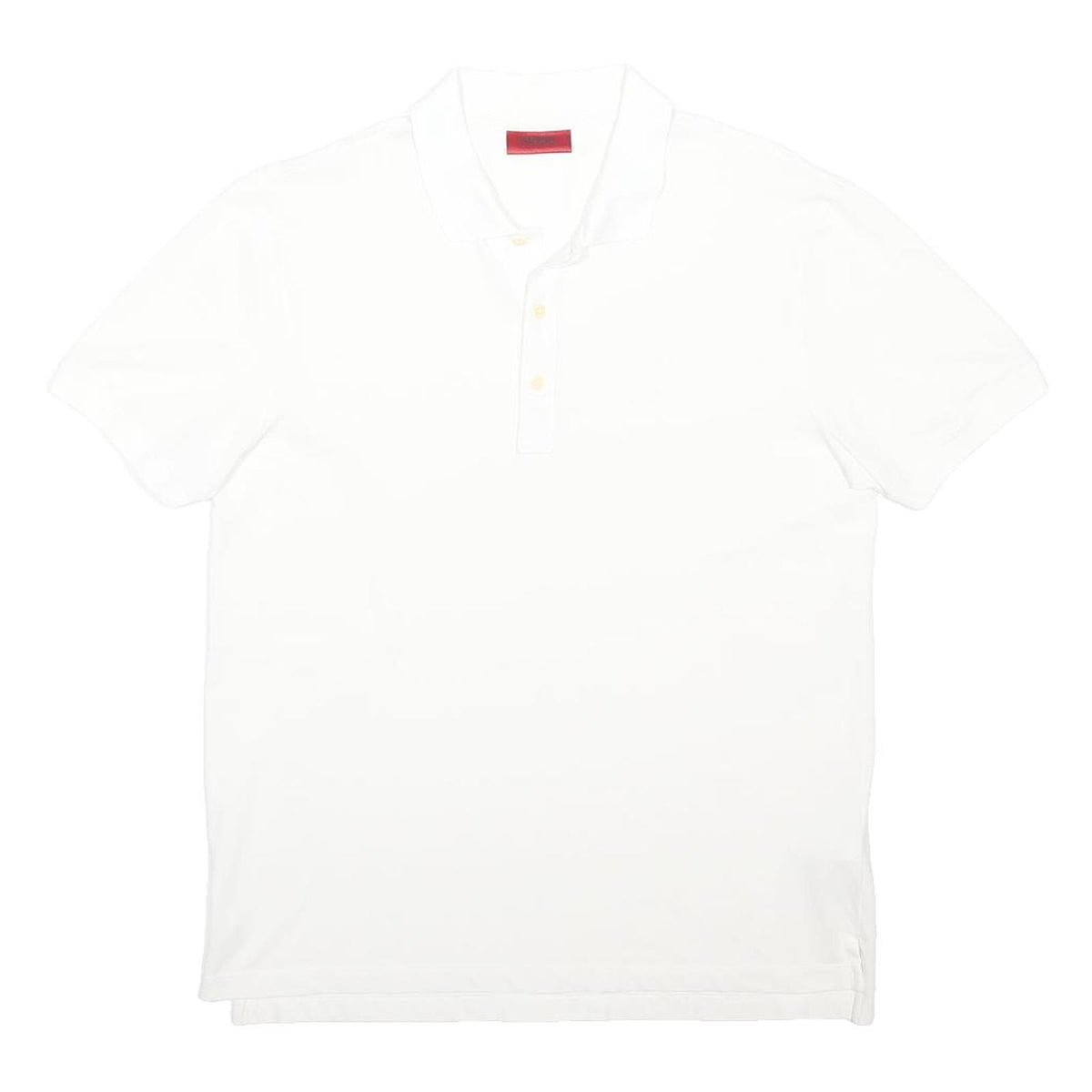 HUGO Mens White Short Sleeve Plain Polo Shirt Cotton Blend M Classic Fit Casual
