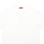 HUGO Mens White Short Sleeve Plain Polo Shirt Cotton Blend M Classic Fit Casual