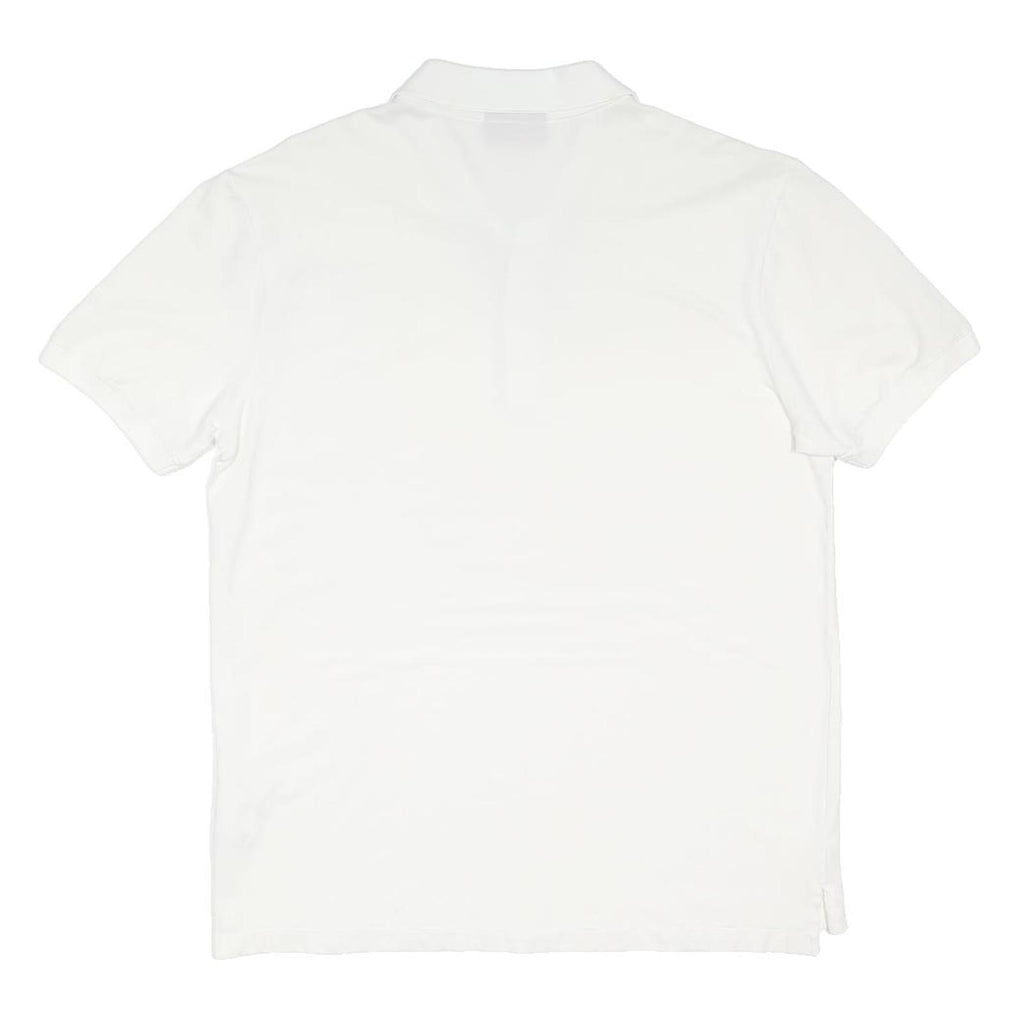 HUGO Mens White Short Sleeve Plain Polo Shirt Cotton Blend M Classic Fit Casual