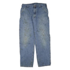 CARHARTT Mens Regular Blue Denim Jeans W38 L34 Workwear Utility Zip Fly