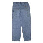 CARHARTT Mens Regular Blue Denim Jeans W38 L34 Workwear Utility Zip Fly