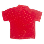VICTORIA JONES Womens Printed Blouse Red V-Neck Crazy Pattern S