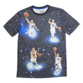 NBA Golden State Warriors Stephen Curry Galaxy All Over Print Mens T-Shirt Black USA M