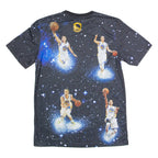 NBA Golden State Warriors Stephen Curry Galaxy All Over Print Mens T-Shirt Black USA M